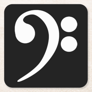 White Bass Clef Rechteckiger Pappuntersetzer