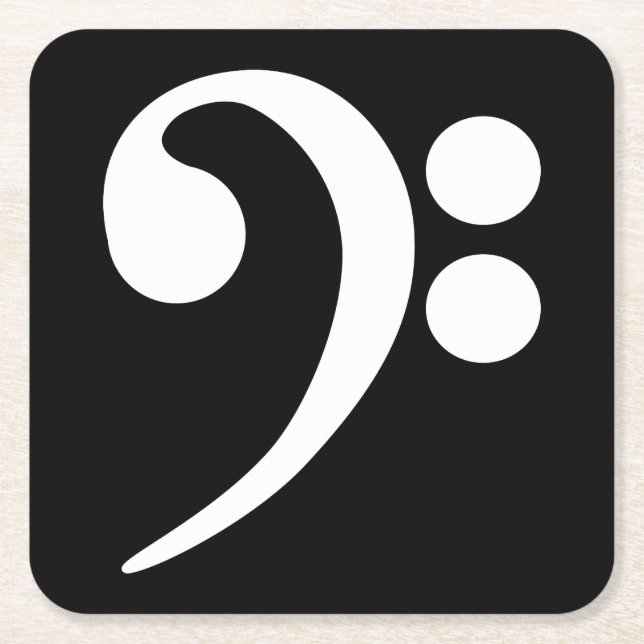 White Bass Clef Rechteckiger Pappuntersetzer (Vorderseite)