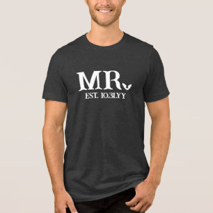 White Bat Goth Mr. Established Wedding Date Tri-Blend Shirt