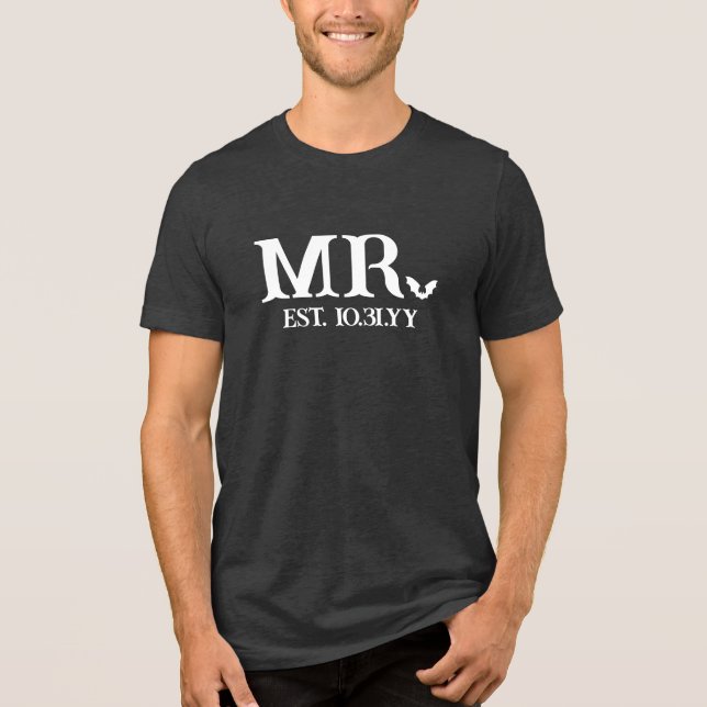 White Bat Goth Mr. Established Wedding Date Tri-Blend Shirt (Vorderseite)