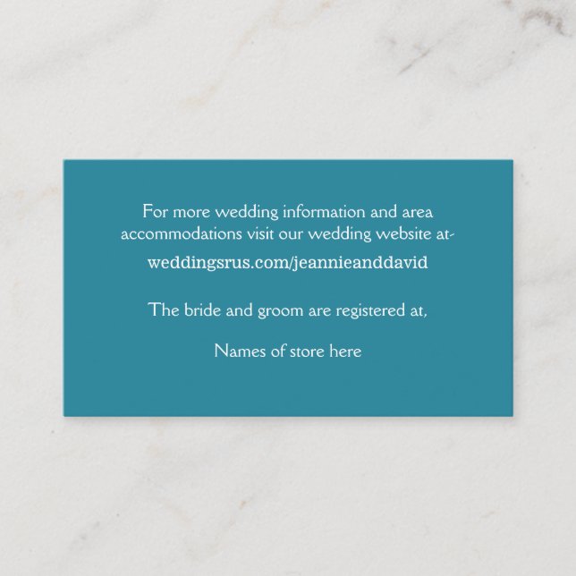 White Beach Hochzeitskarte Begleitkarte (Vorderseite)