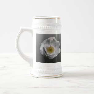 White Beach Rose Stein Bierglas
