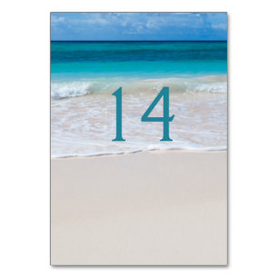 White Beach Wedding Tischnummer Card