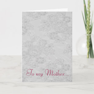 White Beaded Lace Feminine Mother Day Card Dankeskarte