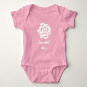 White Beautiful Rosen Baby Bodysuit Strampler