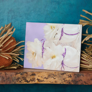 White Begonias Still Life Foto Plaque Fotoplatte