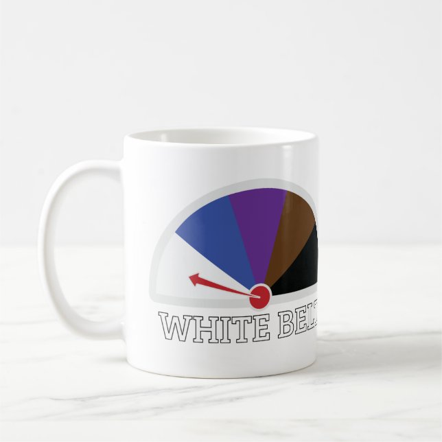 White Belt Jiu Jitsu Kaffeetasse (Links)