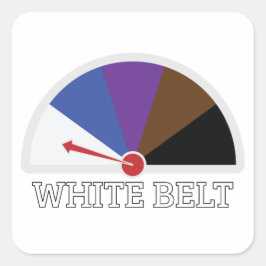 White Belt Jiu Jitsu Speedometer Quadratischer Aufkleber
