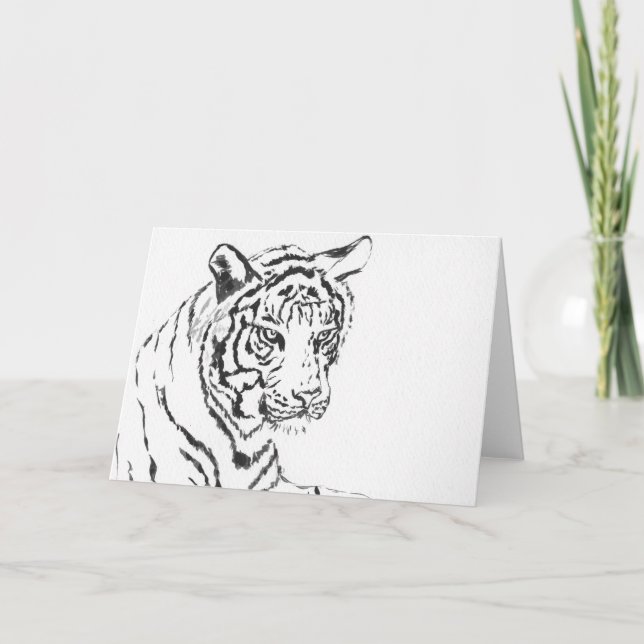 White Bengalisch Tiger Art Gruß oder Mitteilungska Karte (Vorderseite)