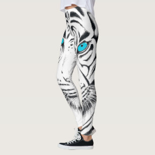 White Bengalisch Tiger Ink Art Leggings