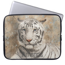 White Bengalisch Tiger Watercolor Monogram