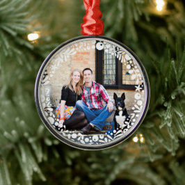 White Berry Gerahmt Custom Foto Silbernes Ornament