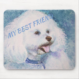 WHITE BICHON FRISE MOUSEPAD