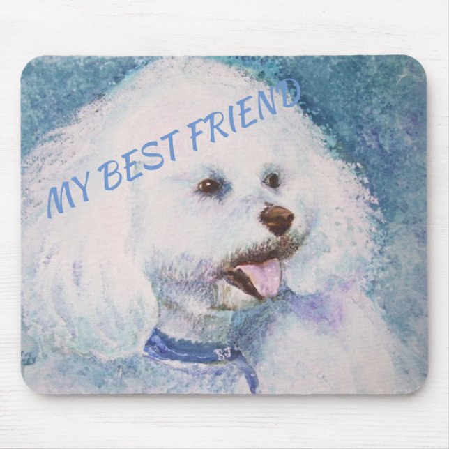 WHITE BICHON FRISE MOUSEPAD (Vorne)