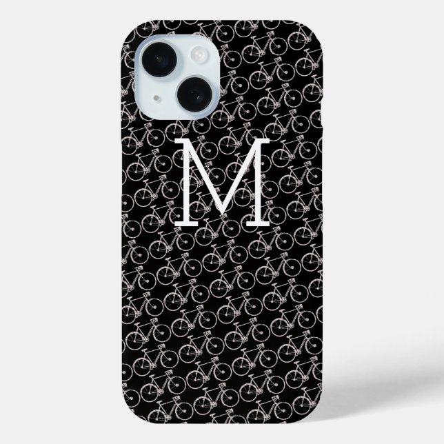White bicycle monogramms Case-Mate iPhone hülle (Rückseite)