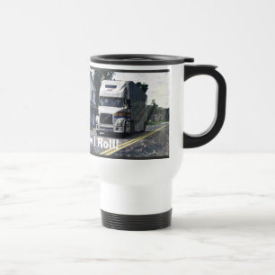 WHITE BIG RIG TRUCKER'S REISE MUG REISEBECHER