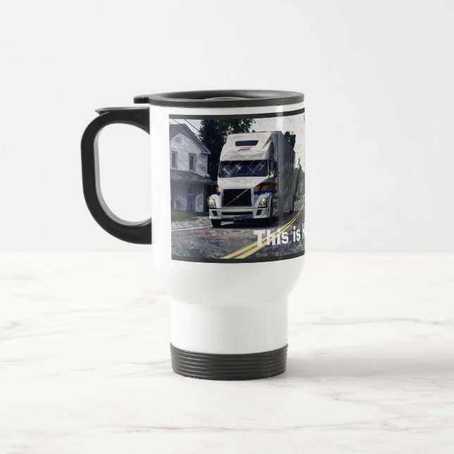 WHITE BIG RIG TRUCKER'S REISE MUG REISEBECHER (Links)
