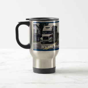 WHITE BIG RIG TRUCKER'S REISE MUG REISEBECHER