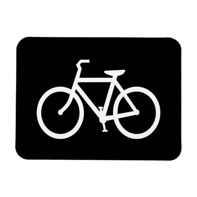 White Bike Route Magnet (Horizontal)
