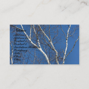 White Birch Tree Blue Sky Nature Business Card Visitenkarte