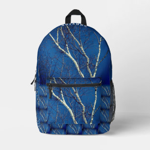 White Birch Tree Blue Sky Personalisiert Bedruckter Rucksack