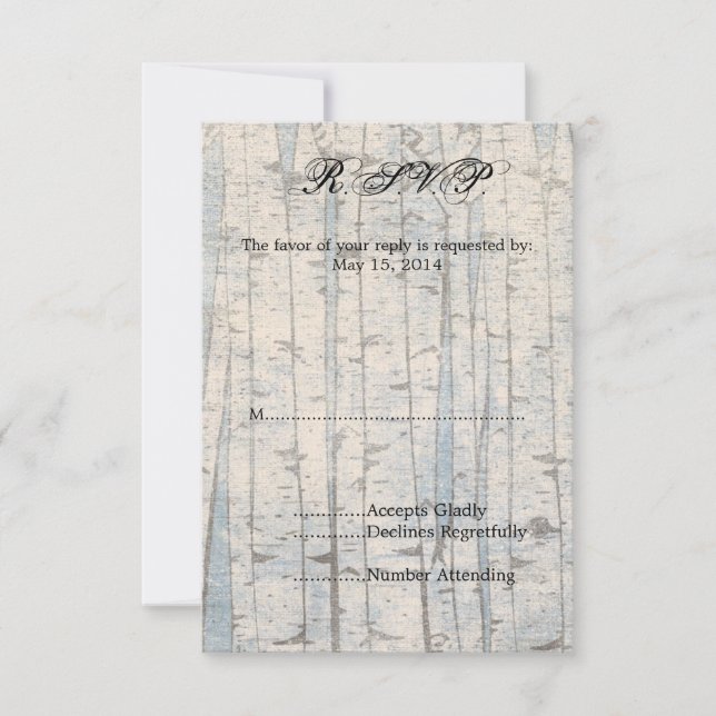 White Birch Trees UAWG RSVP Karte (Vorderseite)