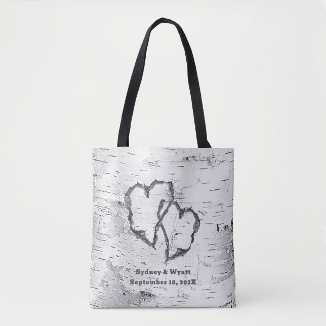 White Birch Two Hearts Personalized Wedding (Vorderseite)