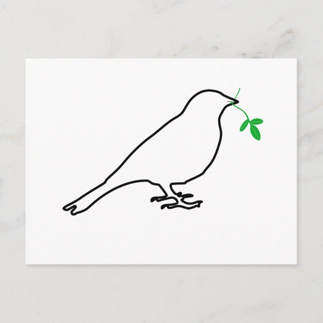 White Bird und Twig Postcard Postkarte (Vorderseite)
