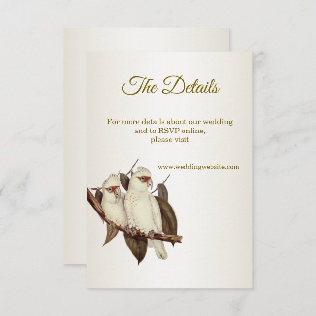 White Birds Wedding Card Begleitkarte (Vorne/Hinten)