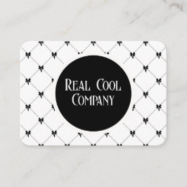 White & Black Bow Monogram Business Card Visitenkarte