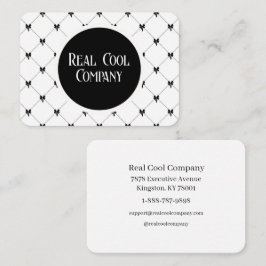 White & Black Bow Monogram Business Card Visitenkarte