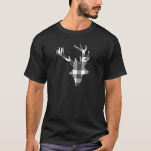 White Black Buffalo Kariert Lumberjack Deer Head C T-Shirt