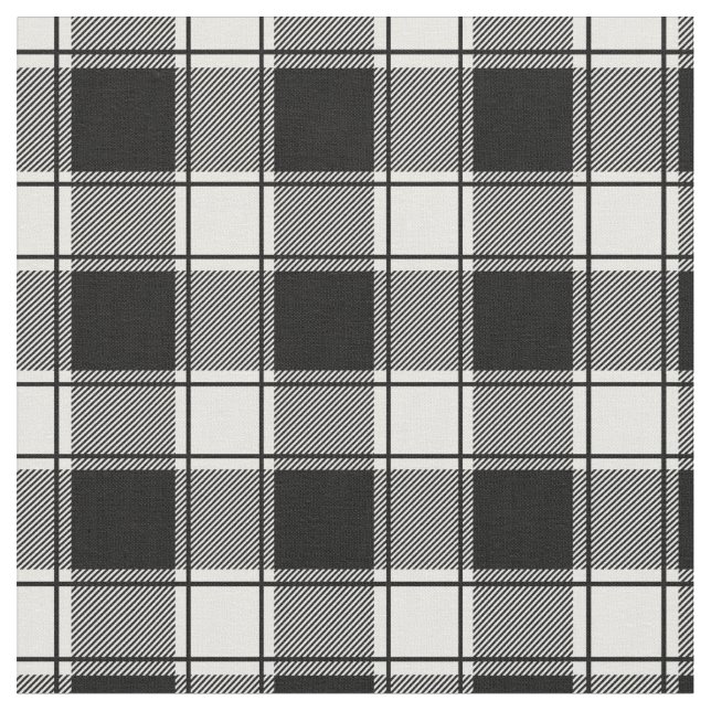 White & Black Buffalo Plaid Stoff (Nahaufnahme)