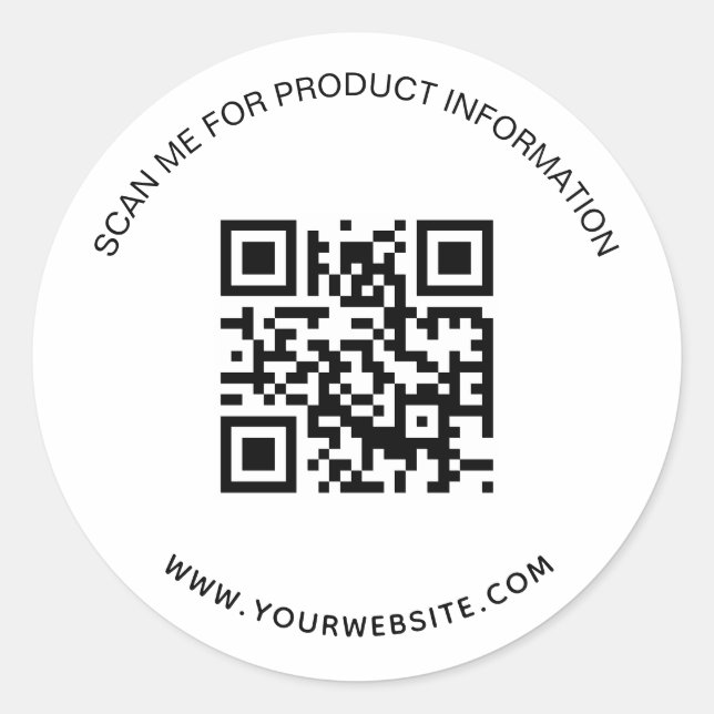 White Black Business Information qr Code Runder Aufkleber (Vorderseite)