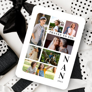 White Black Classic 7 Multi Fotos Collage Family Magnet