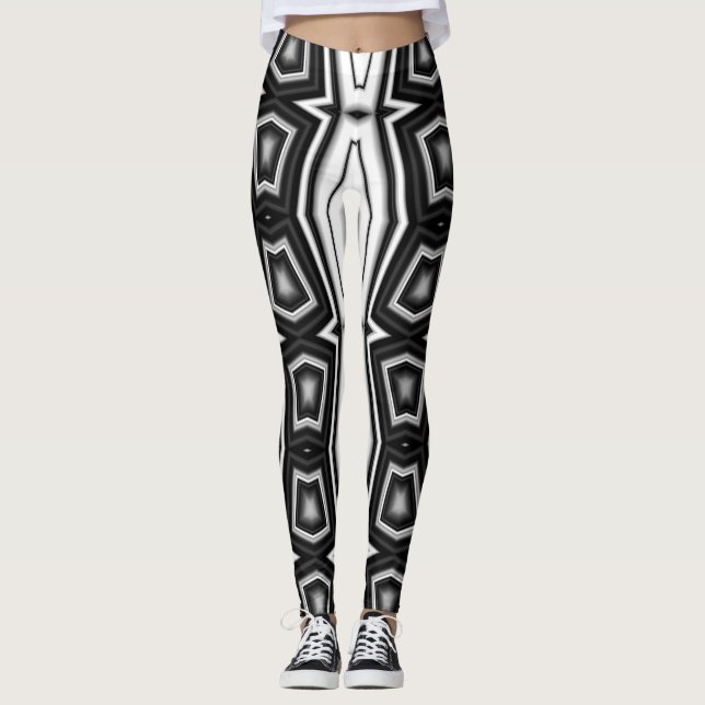 White Black classic "Ratti_Creative_Arts" Leggin L Leggings (Vorderseite)