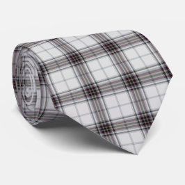 White Black Dark Red Tartan Kariert Krawatte