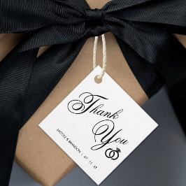 White & Black Diamond Ring Wedding Vielen Dank Geschenkanhänger