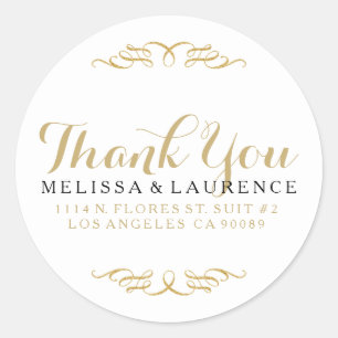 White Black & Gold Glitzer Rahmen - Design Runder Aufkleber