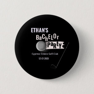 White Black Golfer Golf Bachelor Partee Golfspiele Button