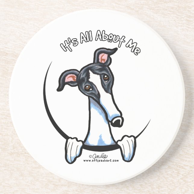 White Black Greyhound IAAM Getränkeuntersetzer (Vorne)