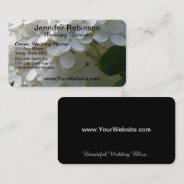 White Black Hydrangea Wedding Business Card Set Visitenkarte