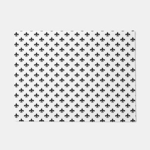 White Black Lilie Delicate Mardi Gras Fußmatte