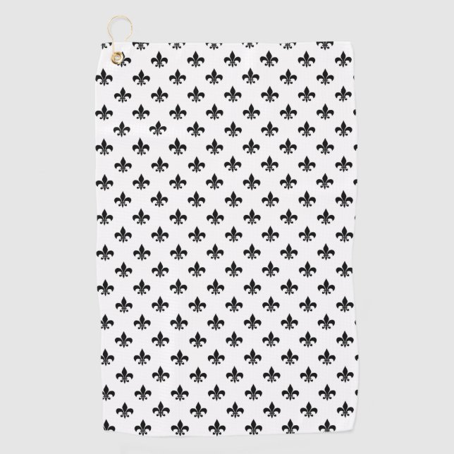 White Black Lilie Delicate Mardi Gras Golfhandtuch (Vorderseite)