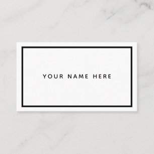  White Black Minimal Business Card Visitenkarte