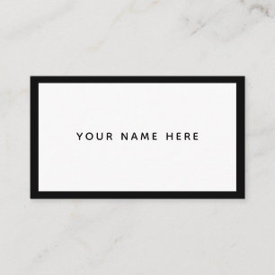 White Black Minimal Business Card Visitenkarte