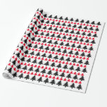 White Black & Red Christmas Tree Wrapping Paper Geschenkpapier<br><div class="desc">Weihnachtsverpackungspapier wird in einem weißen Hintergrund mit Rot- und Schwarzwalddruck gezeigt. Passen Sie dieses Objekt an oder kaufen Sie,  wie es ist.</div>