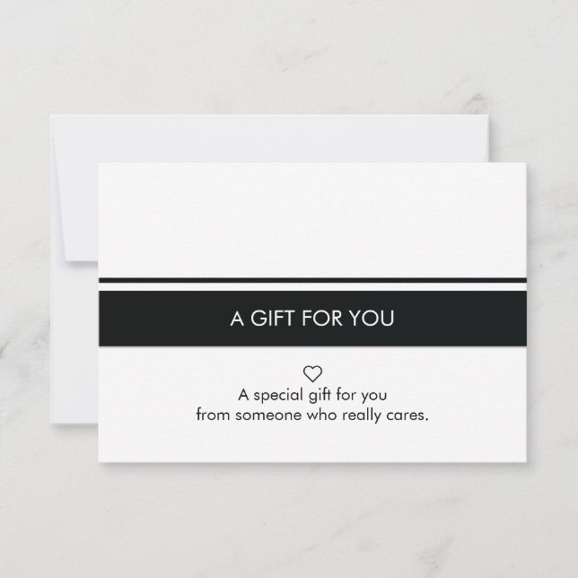White Black Simple Border Gipping Card (Vorderseite)