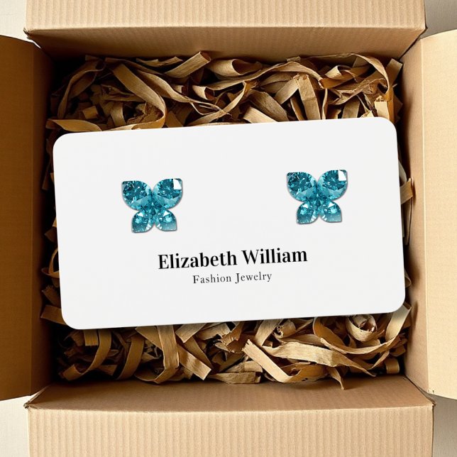 White Black Simple Elegant Earring Display Card (Von Creator hochgeladen)