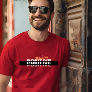 White Black Simple Positive Typografie T Shirt